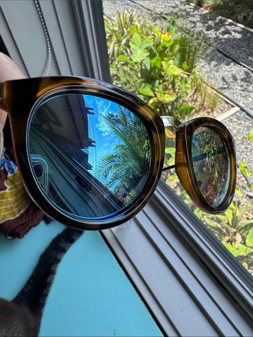 Le Specs Tortoiseshell Round Sunglasses with Dark Green Lenses